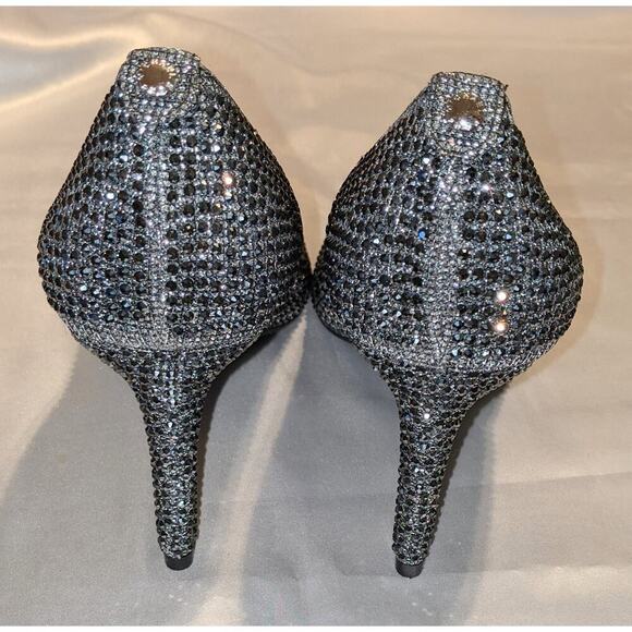 Michael Kors Womens Alina Flex Pointed Toe Pumps Anthracite Grey 10M Embellished - Picture 4 of 9